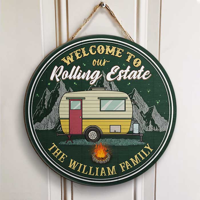 Welcome To Our Rolling Estate - Personalized Door Sign.