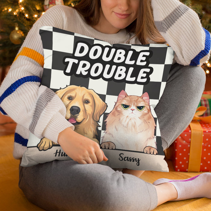 Trouble Maker - Coussin personnalisé pour chien et chat - Cadeau pour propriétaires et amoureux des animaux