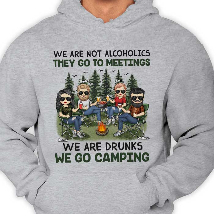 Nous sommes ivres, nous allons camper - T-shirt unisexe personnalisé, sweat à capuche - Cadeau pour meilleure amie