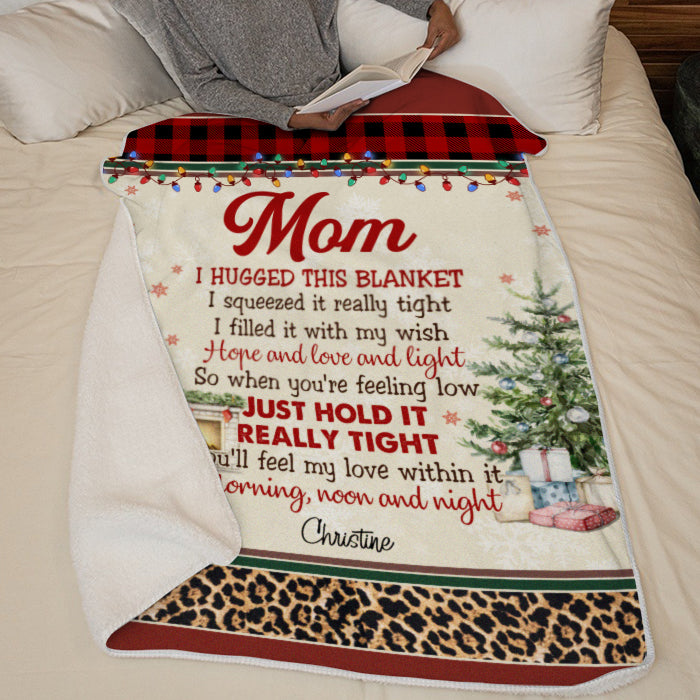Serrez-le bien fort ! Couverture personnalisée pour la famille ! Cadeau de Noël pour grand-mère