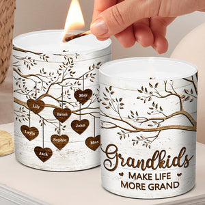 Les petits-enfants rendent la vie plus belle - Bougie parfumée sans fumée personnalisée pour la famille - Cadeau pour grand-mère et grand-père