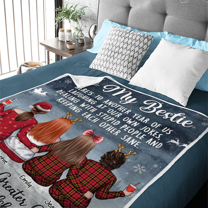 Voici une autre année de liens ensemble - Couverture personnalisée Bestie - Cadeau de Noël pour les meilleures amies, BFF, sœurs