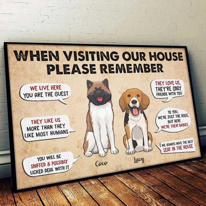 When Visiting Our Home Please Remember - Personalized Horizontal Poster.