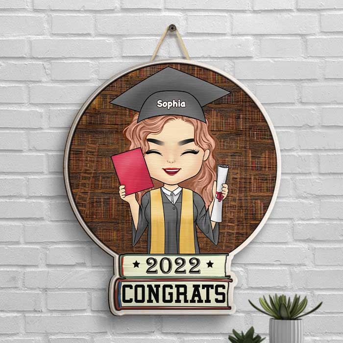 Félicitations pour votre diplôme - Panneau en bois personnalisé - Cadeau de remise de diplôme