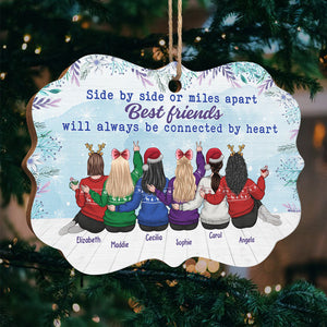 Les meilleurs amis seront toujours liés par le cœur - Décoration de Noël en bois personnalisée en forme de Benelux - Cadeau pour meilleure amie, meilleure amie, sœur, cadeau d'anniversaire pour meilleure amie et amie, cadeau de Noël