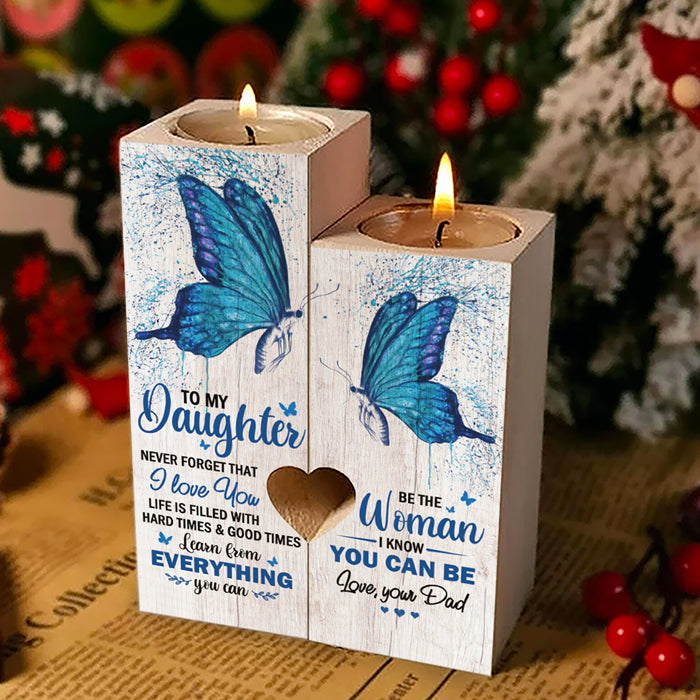 Apprenez de tout ce que vous pouvez - Bougeoir familial - Cadeau de Noël pour fille de la part de papa