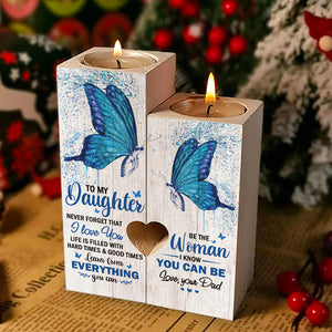 Apprenez de tout ce que vous pouvez - Bougeoir familial - Cadeau de Noël pour fille de la part de papa
