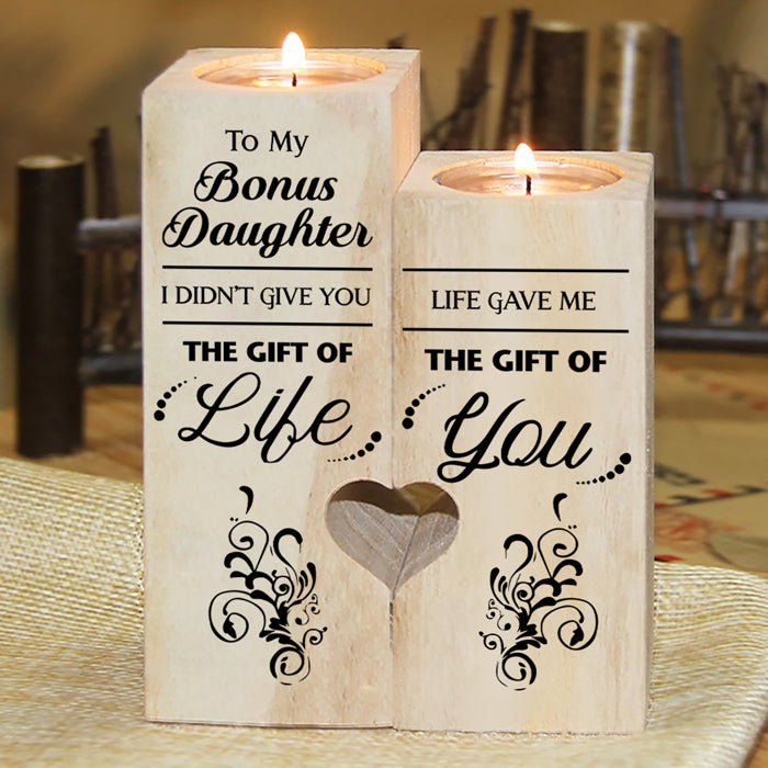 La vie m'a fait cadeau de toi - Bougeoir familial - Cadeau pour fille