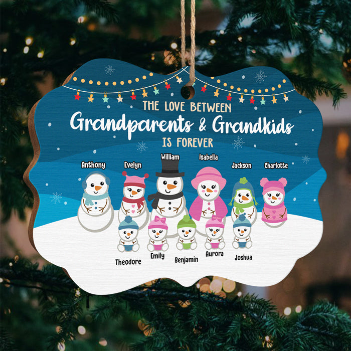 L'amour entre grands-parents et petits-enfants est éternel - Décoration de Noël en bois personnalisée en forme de Benelux - Cadeau pour grands-parents, cadeau de Noël