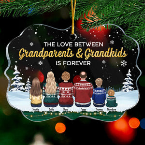 The Love Between Grandparents & Grandkids Is Forever - Personalized Custom Benelux Shaped Acrylic Christmas Ornament - Gift For Grandparents, Gift For Family, Christmas Gift