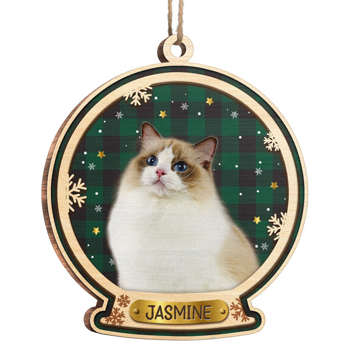 Voici les pattes du Père Noël ! Décoration de Noël ronde en bois personnalisée avec photo ! Télécharger une image, cadeau pour les amoureux des animaux, cadeau de Noël
