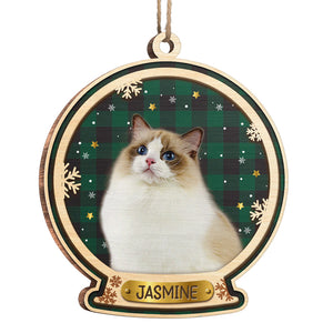 Voici les pattes du Père Noël ! Décoration de Noël ronde en bois personnalisée avec photo ! Télécharger une image, cadeau pour les amoureux des animaux, cadeau de Noël