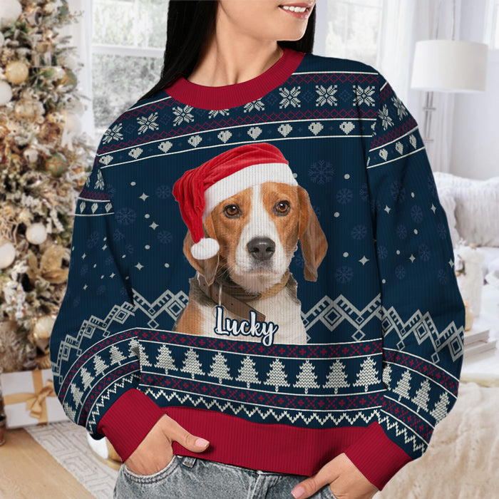 Que votre animal vous bénisse à Noël ! Sweat-shirt personnalisé pour chien et chat, moche et unisexe, en laine. Téléchargez une image, cadeau de Noël pour les propriétaires et les amoureux des animaux.