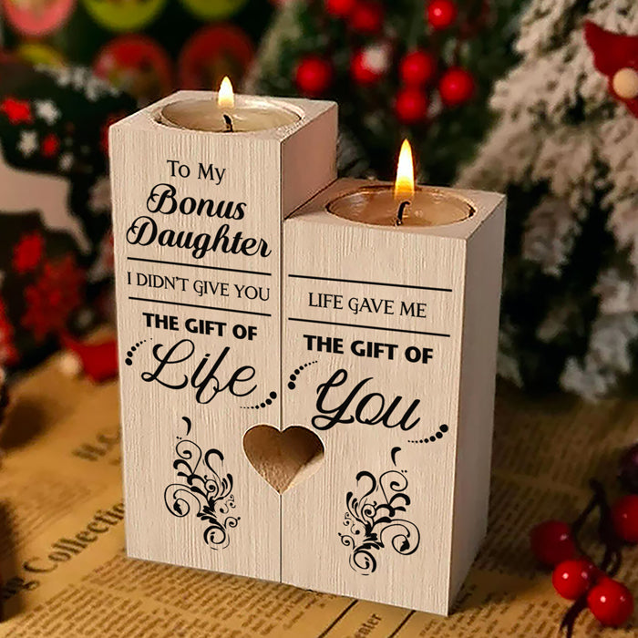 La vie m'a fait cadeau de toi - Bougeoir familial - Cadeau pour fille
