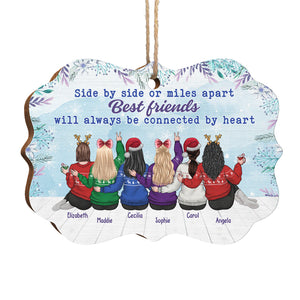 Les meilleurs amis seront toujours liés par le cœur - Décoration de Noël en bois personnalisée en forme de Benelux - Cadeau pour meilleure amie, meilleure amie, sœur, cadeau d'anniversaire pour meilleure amie et amie, cadeau de Noël