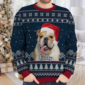 Que votre animal vous bénisse à Noël ! Sweat-shirt personnalisé pour chien et chat, moche et unisexe, en laine. Téléchargez une image, cadeau de Noël pour les propriétaires et les amoureux des animaux.
