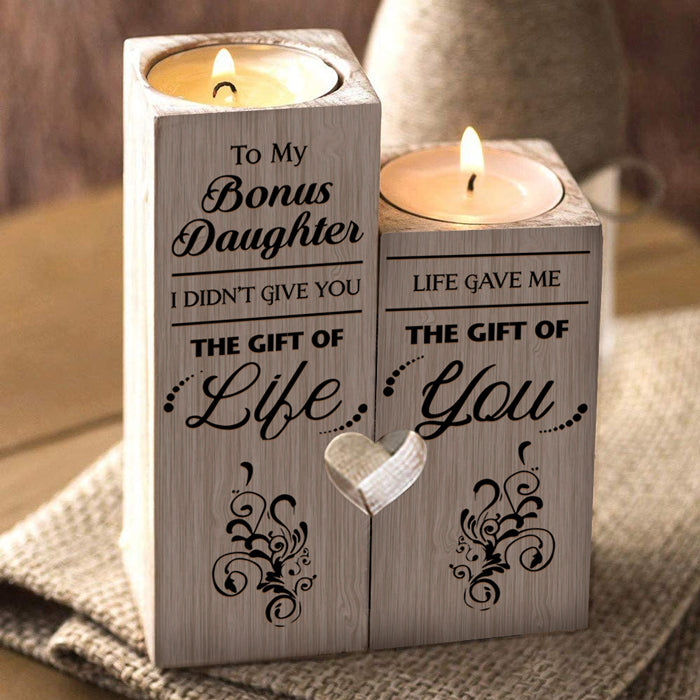 La vie m'a fait cadeau de toi - Bougeoir familial - Cadeau pour fille