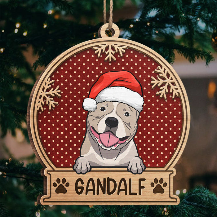Joyeux Noël ! Boule à neige personnalisée en bois - Cadeau pour les amoureux des animaux, cadeau de Noël