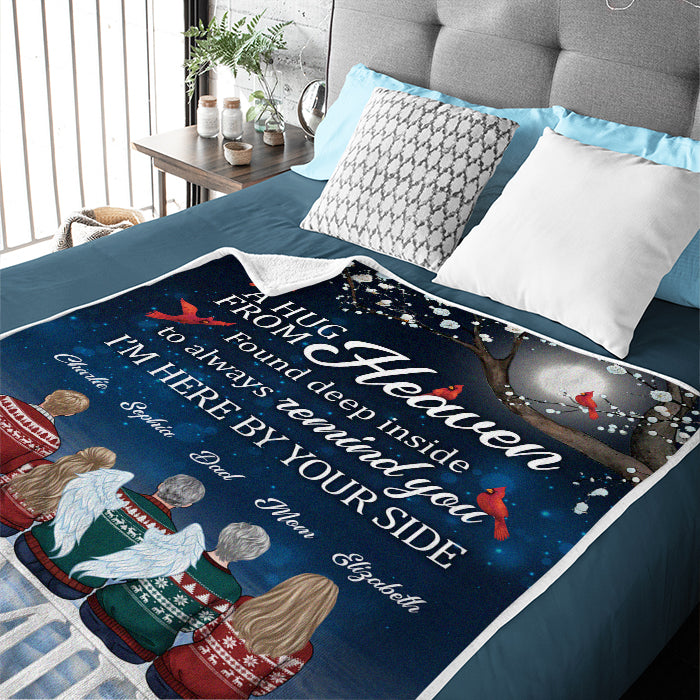 Je t'envoie mon amour et mes câlins - Couverture personnalisée commémorative - Cadeau de condoléances, cadeau de Noël pour les membres de la famille