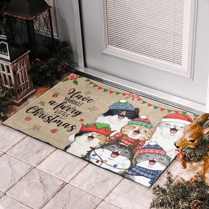 Joyeux Noël, sale animal ! Tapis décoratif personnalisé pour chat ! Cadeau de Noël pour les propriétaires et les amoureux des animaux.