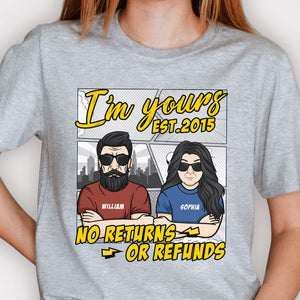 Je suis à toi, sans remboursement, style bande dessinée - Cadeau pour couple, mari et femme - T-shirt unisexe personnalisé