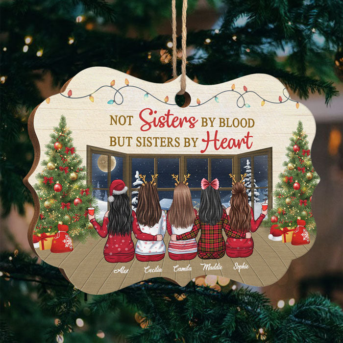 Nous sommes plus que des amis, nous sommes des sœurs de cœur - Décoration de Noël en bois personnalisée en forme de Benelux - Cadeau pour meilleure amie, meilleure amie, sœur, cadeau d'anniversaire pour meilleure amie et amie, cadeau de Noël