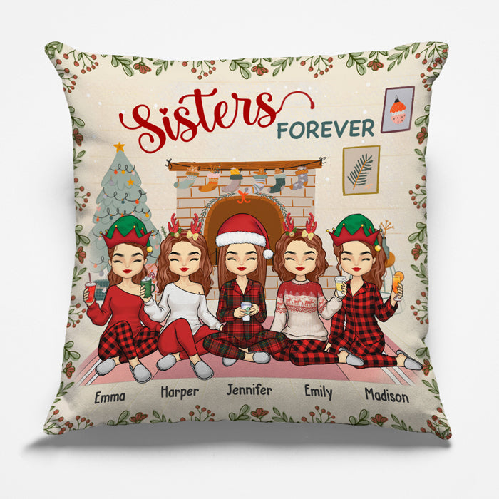 La vie est meilleure entre amis - Coussin personnalisé Bestie (insert inclus) - Cadeau de Noël pour meilleures amies, meilleures amies, sœurs