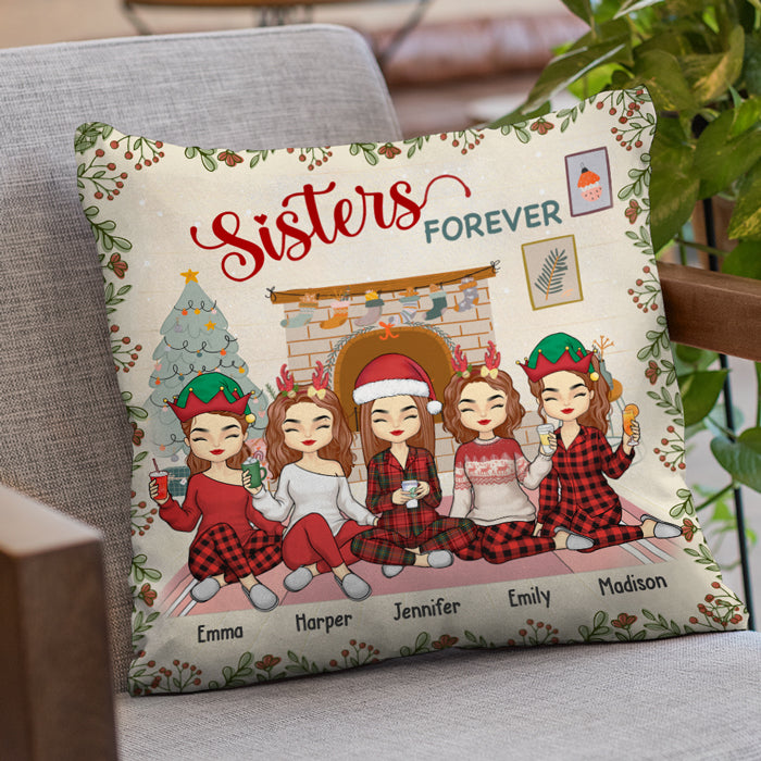 La vie est meilleure entre amis - Coussin personnalisé Bestie (insert inclus) - Cadeau de Noël pour meilleures amies, meilleures amies, sœurs