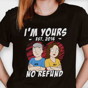 Je suis à toi, pas de remboursement, couple bras croisés - T-shirt personnalisé - Cadeau pour couple, mari et femme
