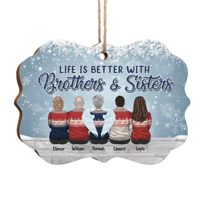 L'amour entre frères et sœurs est l'une des plus grandes bénédictions de la vie - Décoration de Noël personnalisée en bois et aluminium de forme Benelux - Cadeau pour frères et sœurs, cadeau de Noël