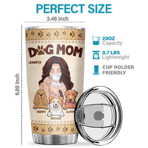 Maman chien, le café et les chiens font tourner le monde - Gobelet personnalisé - Cadeau pour amoureux des chiens, propriétaires de chiens, cadeau pour chien, cadeau pour amoureux des animaux