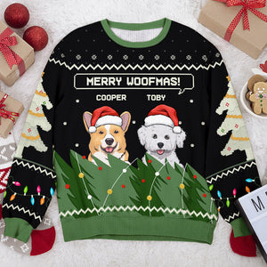 Joyeux Noël ! Sweat-shirt personnalisé pour chien, moche et personnalisé ! Pull unisexe en laine ! Cadeau de Noël pour les propriétaires et les amoureux des animaux.