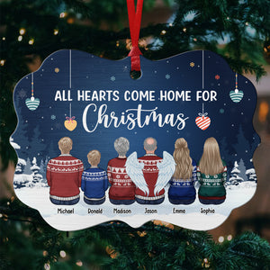 Tous les cœurs reviennent à la maison pour Noël - Décoration familiale personnalisée - Aluminium en forme de Benelux - Cadeau de Noël pour les membres de la famille