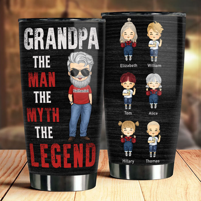 Papa Grand-père Le Mythe La Légende - Cadeau pour papa, grand-père - Gobelet personnalisé