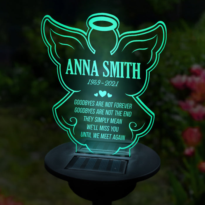 Tu nous manqueras jusqu'à notre prochaine rencontre - Lampe solaire de jardin commémorative personnalisée - Cadeau commémoratif, cadeau de condoléances