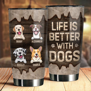 La vie est meilleure avec un chien - Gobelet personnalisé - Cadeau pour les amoureux des animaux