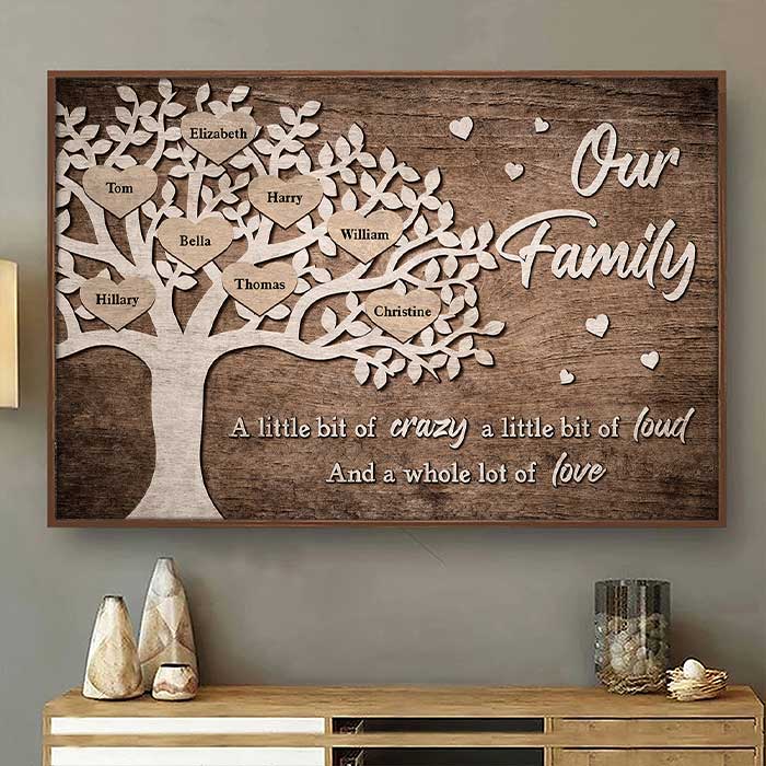 Un peu de folie - Affiche horizontale personnalisée - Cadeau pour grands-parents
