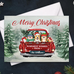 Joyeux Noël, meilleurs vœux de la famille ! Carte postale personnalisée pour chien et chat, cartes de vœux ! Cadeau de Noël pour propriétaires et amoureux des animaux.