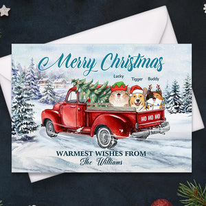Meilleurs vœux de la famille - Carte postale de Noël personnalisée, carte de Noël, cartes de vœux - Cadeau pour les amoureux des animaux, cadeau de Noël