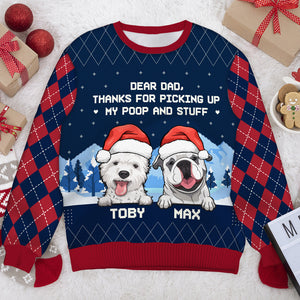 Merci d'avoir récupéré mes affaires - Sweat-shirt de Noël unisexe personnalisé, sweat-shirt en laine, sweat-shirt imprimé intégral - Cadeau pour les amoureux des chiens, les amoureux des animaux, cadeau de Noël