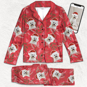 Happy Pawlidays, Christmas Is Coming - Dog & Cat Personalized Custom Face Photo Pajamas - Upload Image, Christmas Gift For Pet Owners, Pet Lovers