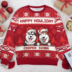 Joyeux Noël pour chiens - Sweat-shirt de Noël unisexe personnalisé, en laine, imprimé intégral - Cadeau pour les amoureux des chiens, des animaux, de Noël