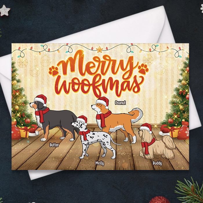 Joyeux Noël ! Carte postale personnalisée pour chien, cartes de vœux, cadeau de Noël pour propriétaires et amoureux des animaux.