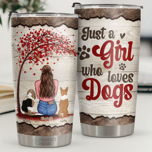 Juste une fille qui aime les chiens - Gobelet personnalisé - Cadeau pour les amoureux des chiens, propriétaires de chiens, cadeau pour chien, cadeau pour les amoureux des animaux