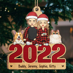 Toi, moi et nos bébés à fourrure - Ornement personnalisé pour chien et chat - Forme unique en bois - Cadeau de Noël pour les propriétaires d'animaux et les amoureux des animaux