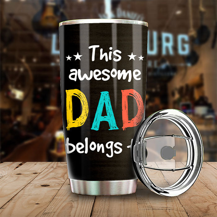 Ce papa génial appartient à ces merveilleux enfants - Cadeau pour la fête des pères - Gobelet personnalisé