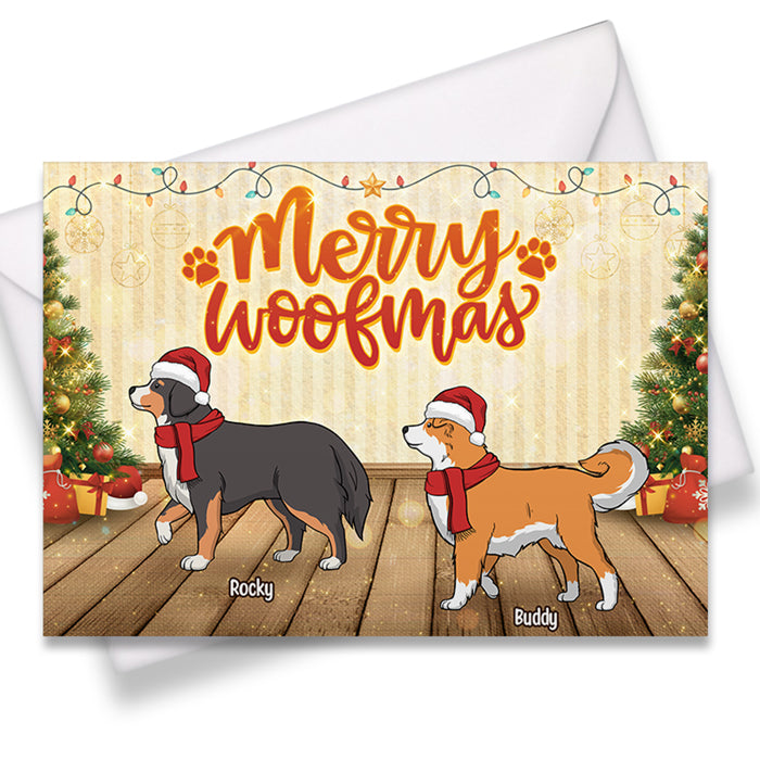 Joyeux Noël ! Carte postale personnalisée pour chien, cartes de vœux, cadeau de Noël pour propriétaires et amoureux des animaux.
