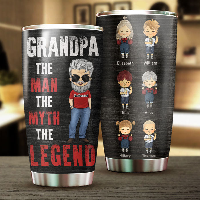 Papa Grand-père Le Mythe La Légende - Cadeau pour papa, grand-père - Gobelet personnalisé