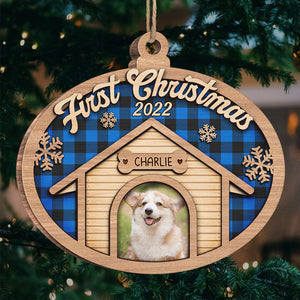 Premier Noël ensemble - Décoration de Noël personnalisée en bois en forme de boule de Noël - Télécharger une image, cadeau pour les amoureux des animaux, cadeau de Noël