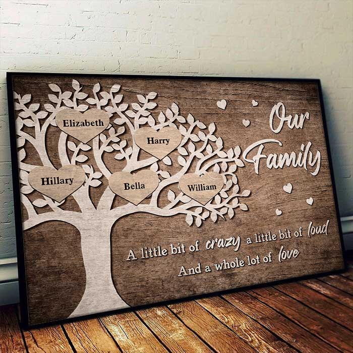 Un peu de folie - Affiche horizontale personnalisée - Cadeau pour grands-parents